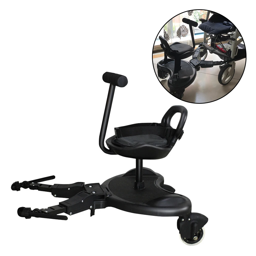 2-in-1 Stroller  Attachment with Seat Standing Platform Connector