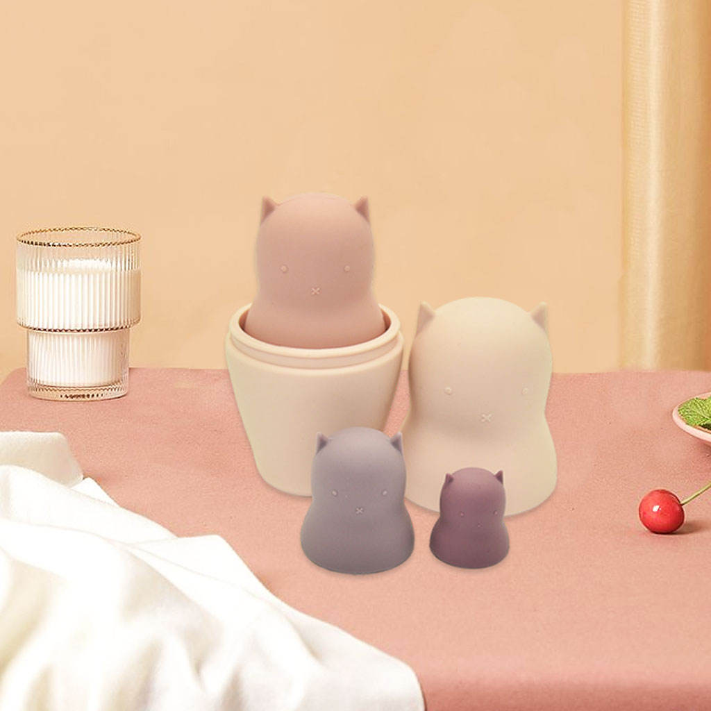 Russian Nesting Doll Silicone Matryoshka Babushka Dolls Montessori Toy for Kids Gifts Home Decorative