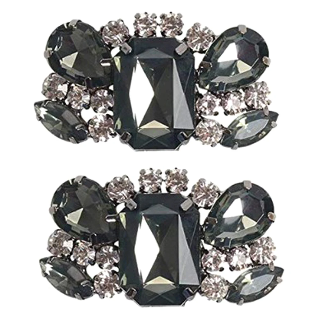 2Pcs Crystal Rhinestone Shoes Clips Shoe Charms Decorative Shoe Accessories