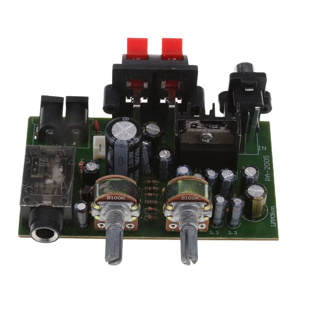 12V Power TDA2005 Dual Channel Digital Amplifier Board Microphone Stand