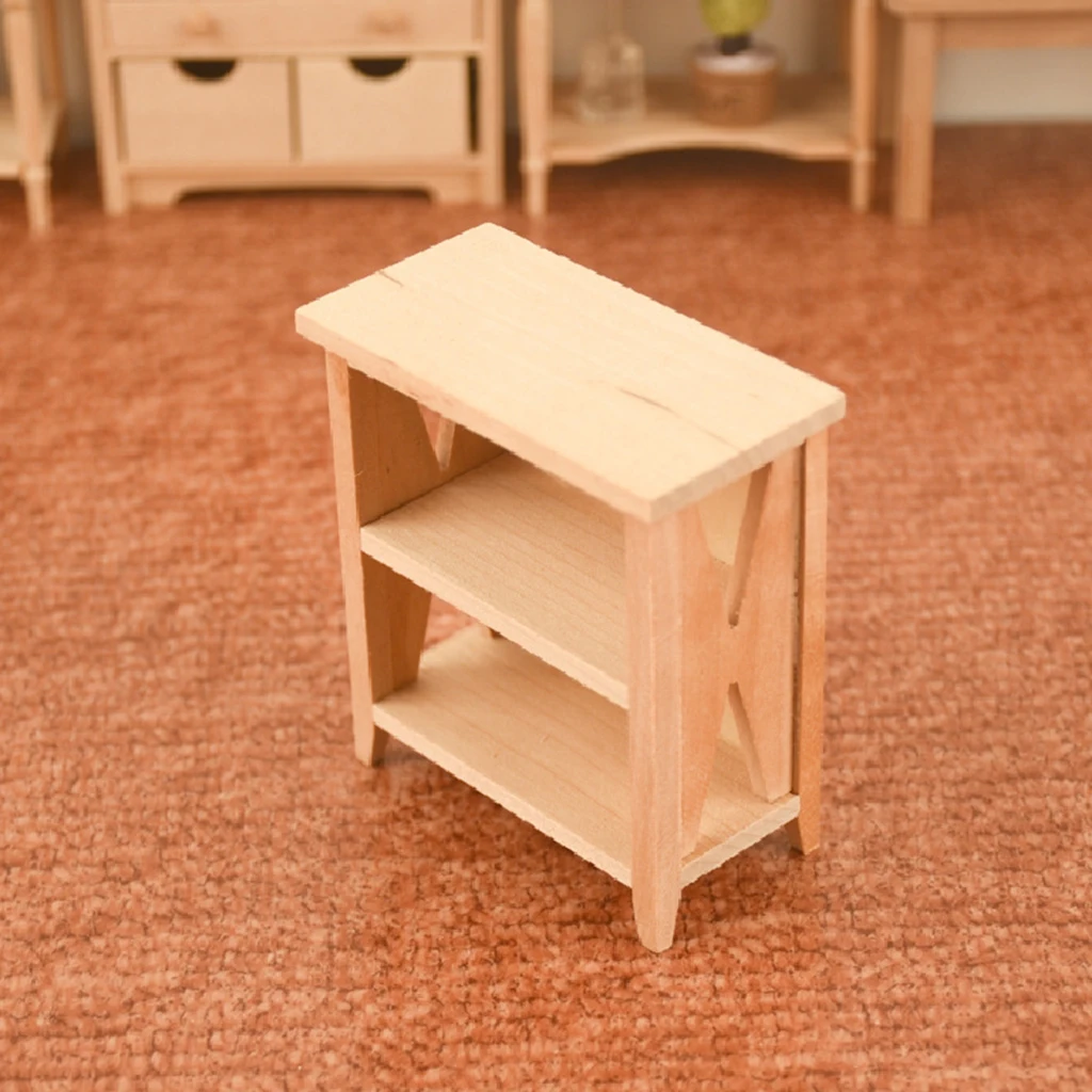 1/12 Dollhouse Miniature Handcraft Wooden Display Rack Furniture Accessory