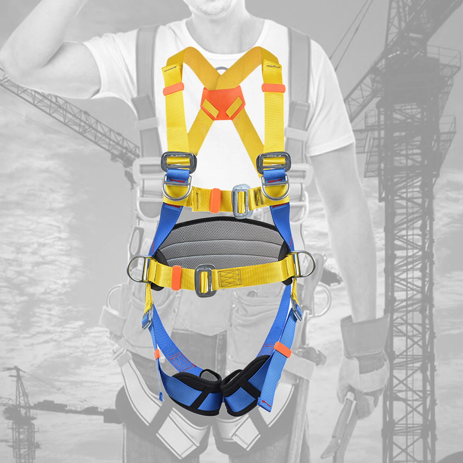 Thicken Climbing Safety Harness Wider Full Body Harness for Mountaineering Rock Tree Climbing Rappelling Tree Climbing Gear