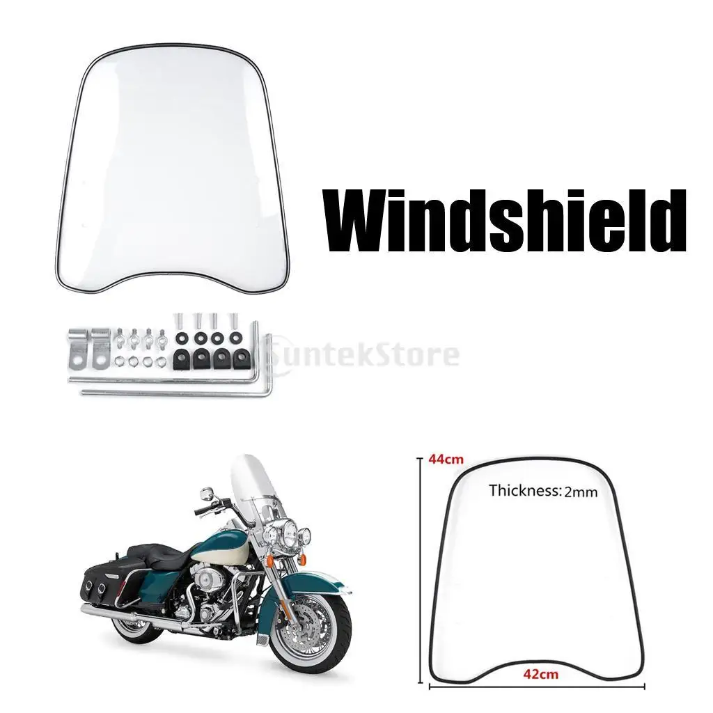 Transparent Clear Front Windshield For Motorcycle Motorbike Scooter ATV