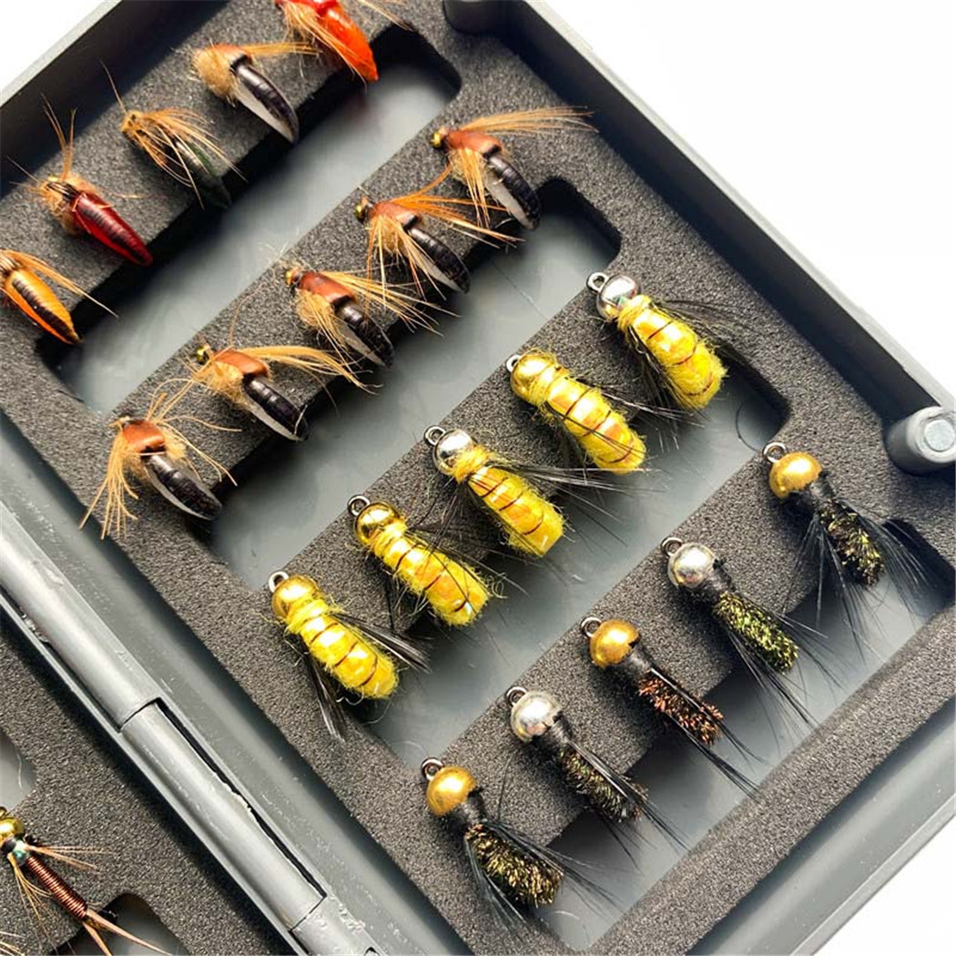 30/40 stücke Fliegen Angeln Lockt Fliegen Angeln Sortiment Kit für Bass Forelle Lachs Angeln Trocken Fliegt Nass Fliegen streamer Nymphen – Detail 12