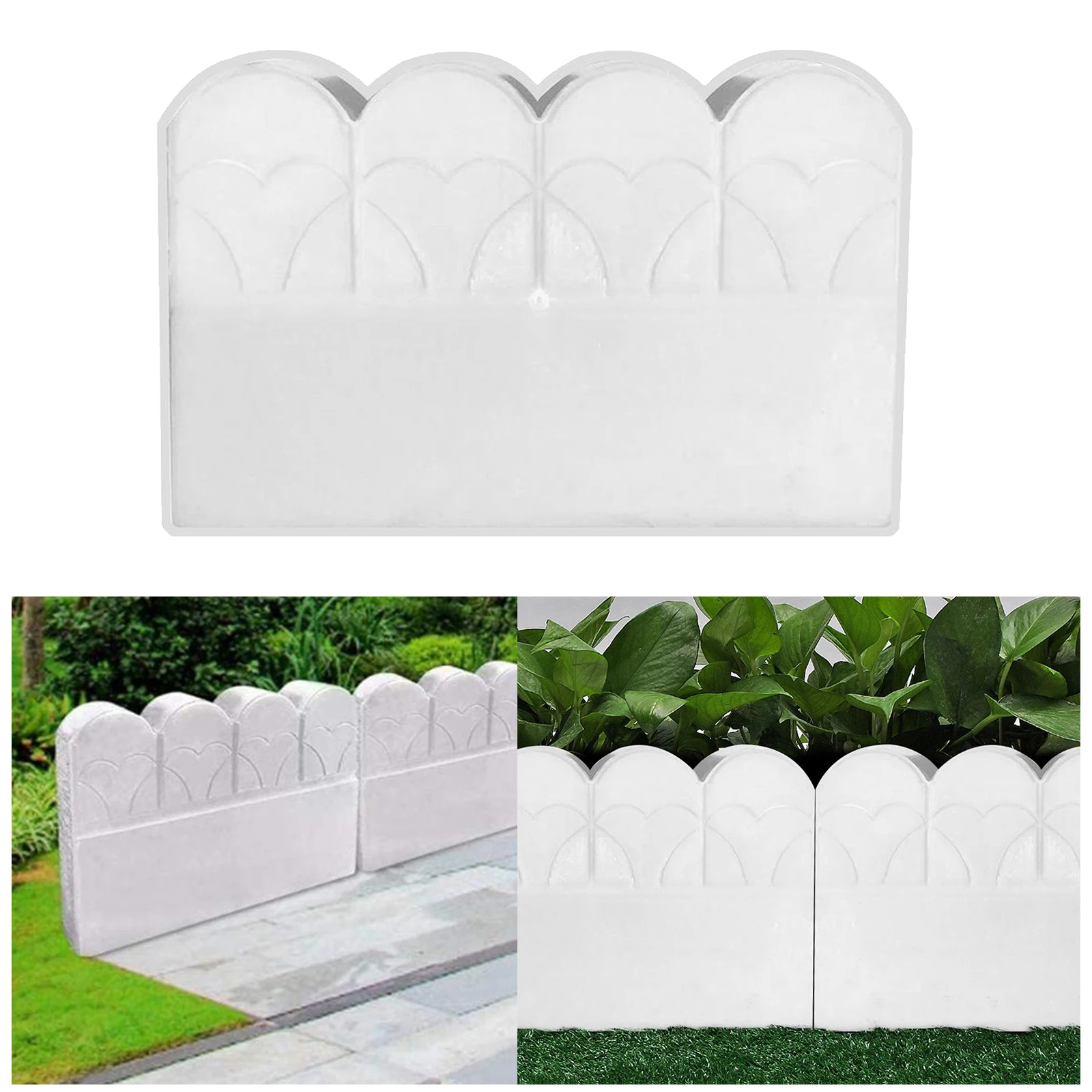 Garden Fence Concrete Stone Road Flower Bed DIY Decor Pave Making Plastic Reusable Cement Brick Mold Pond Pool Fence