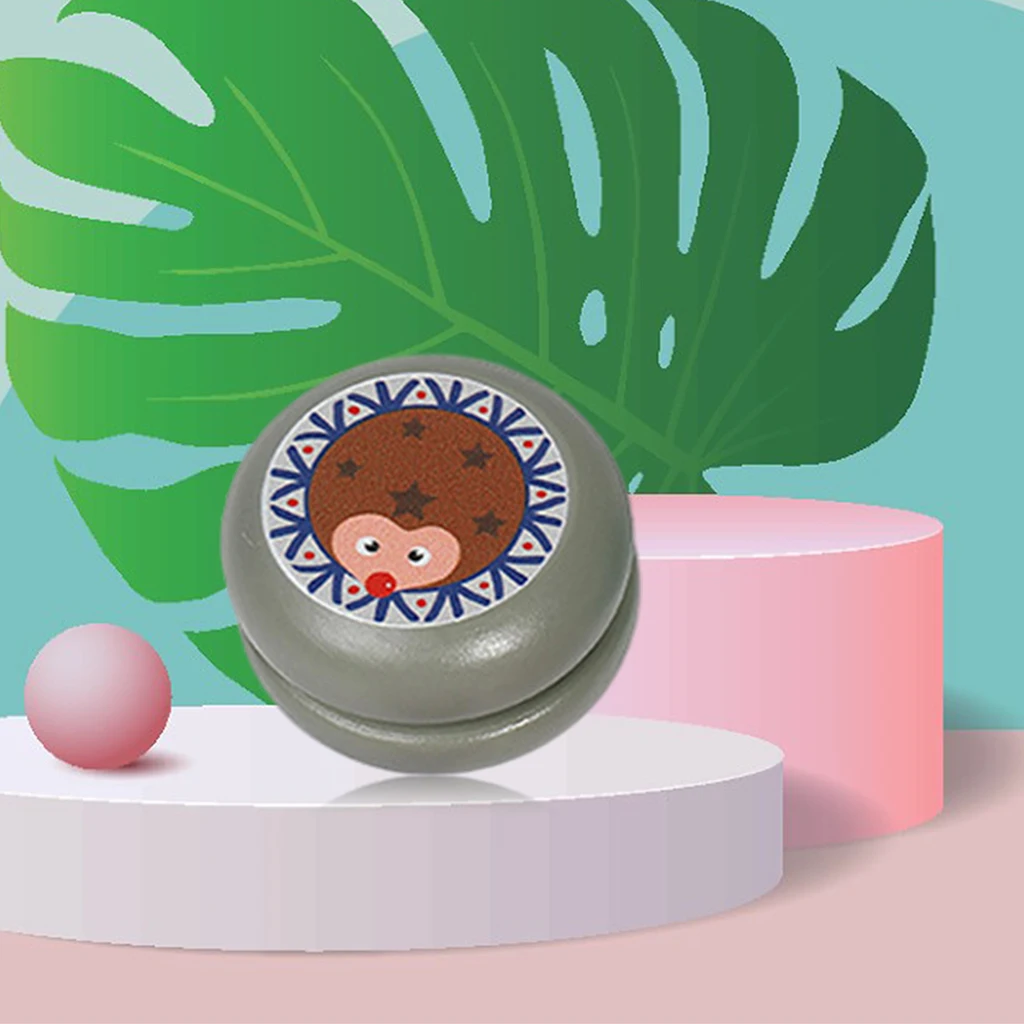 Wooden Mini Yo Yos Toys Animal Pattern Cute Yoyo Ball Thread Control for Kids Birthday Children Prizes Gift