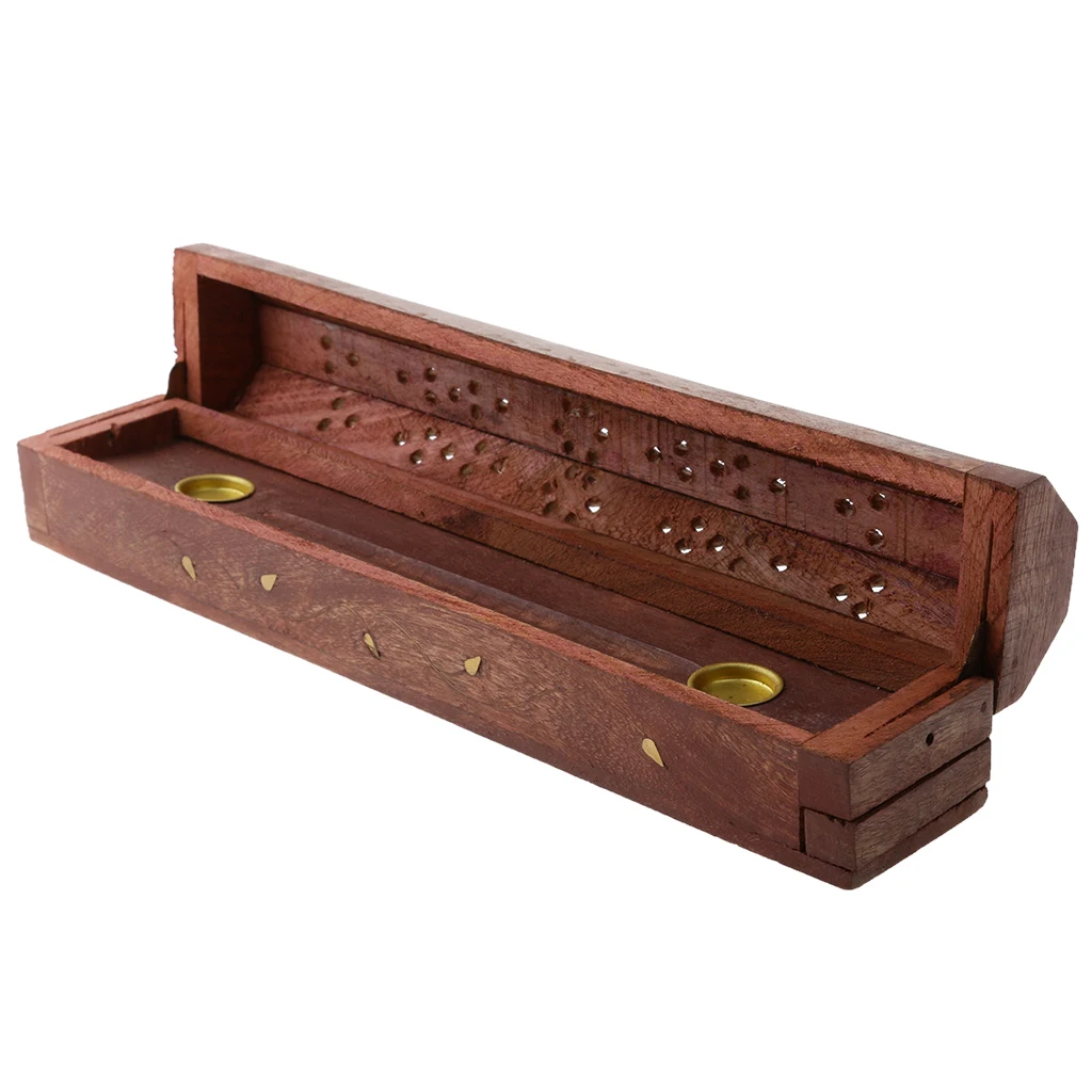 Bodhi Wood Incense Burner Case Box Holders 10.24 X 2 X 2.2 Inch
