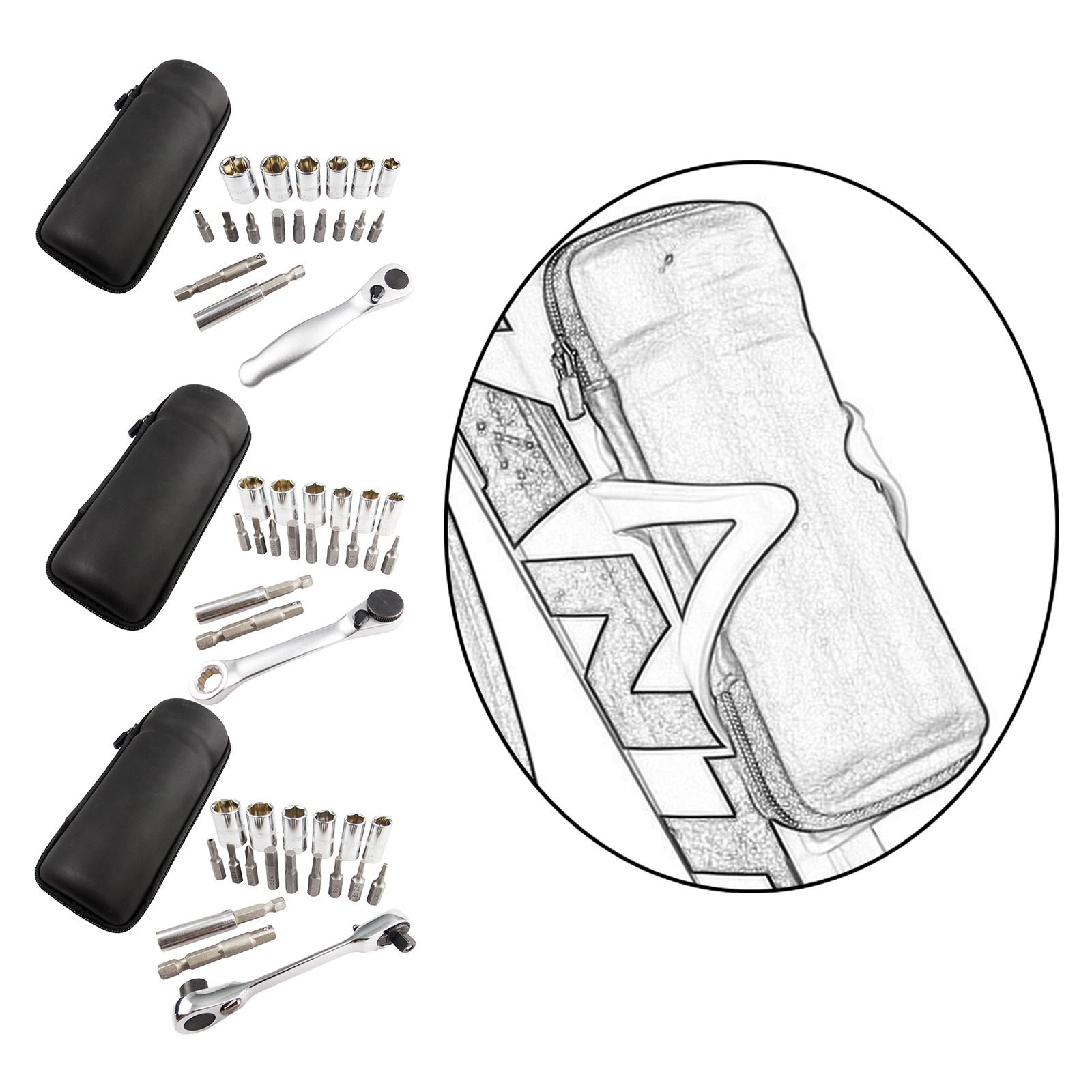 Socket Ratchet Wrench Metal Spanner Bike Repair Tools Sleeve Kit for Road MTB Bicycle Accs