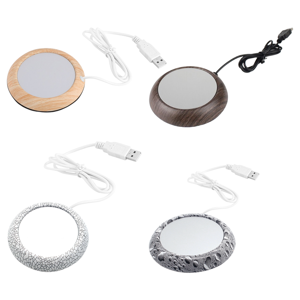 Ceramic Glass Cup Warmer Heat Tea Mug Mat Coaster Keep Coffee Warm Heater Pad 5W, USB Powered