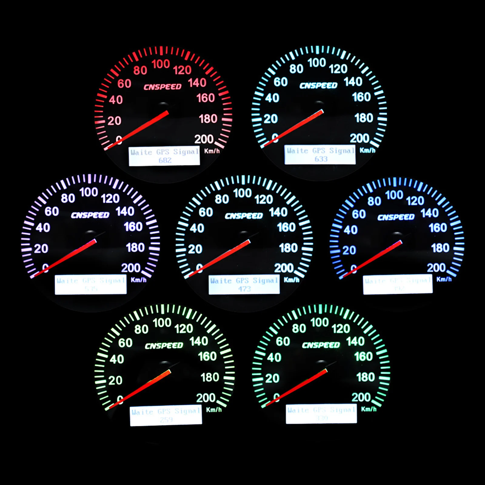 85mm GPS Speedometer Speed Gauge 200km/h Speed IP67 Waterproof for Boat Motorcycle Truck w/ 7 Colors Backlight