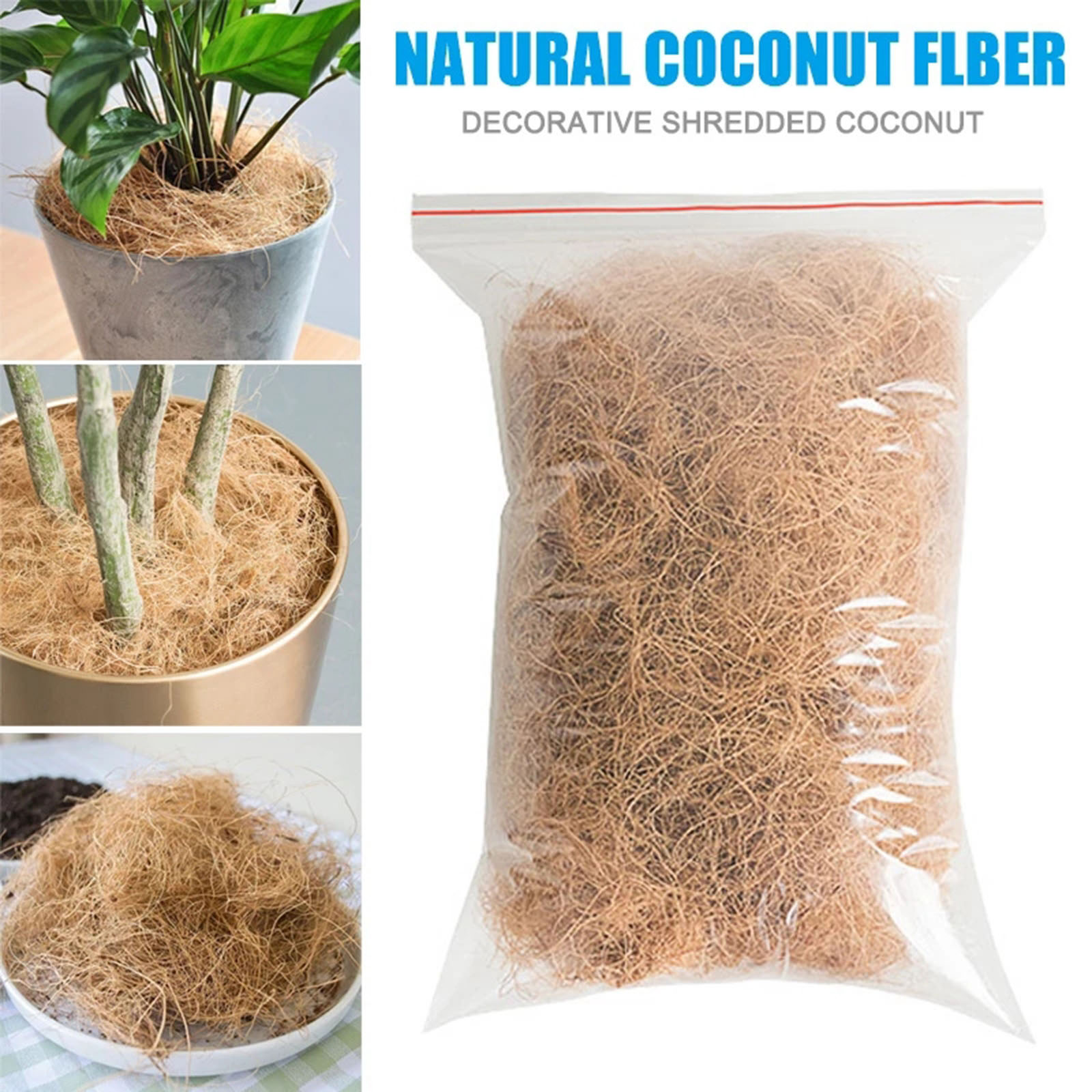 18oz Decorative Coconut Husk Fiber Orchids Dried Pet Bedding Bird Nest Wire Baskets Protect Plants House Plant