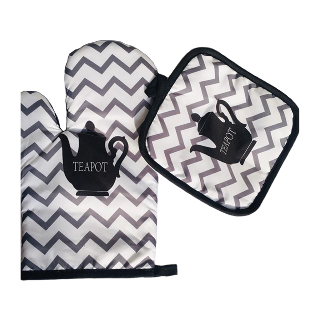 Oven Mitts and Pot Holders Sets Heat Resistant Oven Mittens with Hot Pads Potholder for Kitchen Cooking Baking Quilted Liner