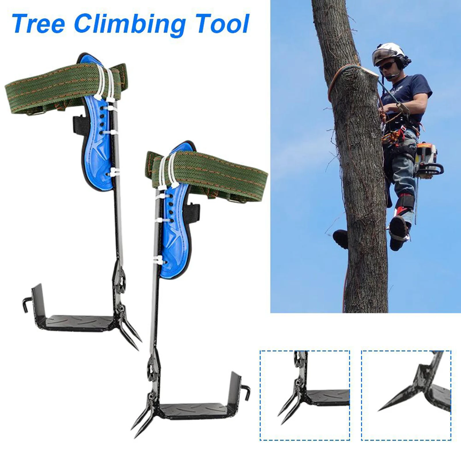 Adjustable Lanyard Tree Climbing Spike Set Pedal Tool Fr Rock Climbing 
