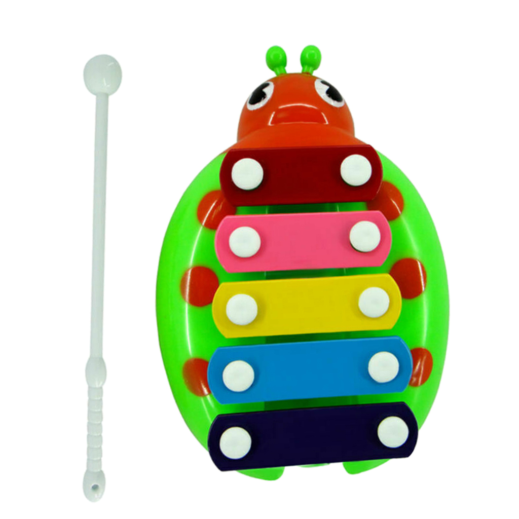 Steel Bars 5 Notes Xylophone with Wood Mallets Instrument Kids Baby Play Toy