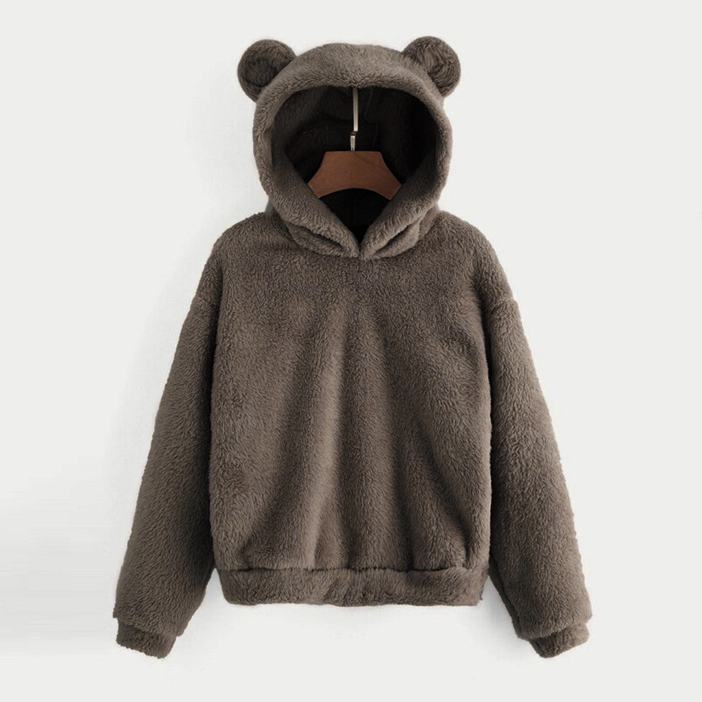 Hoodies macios mulheres kawaii moletom bonito urso