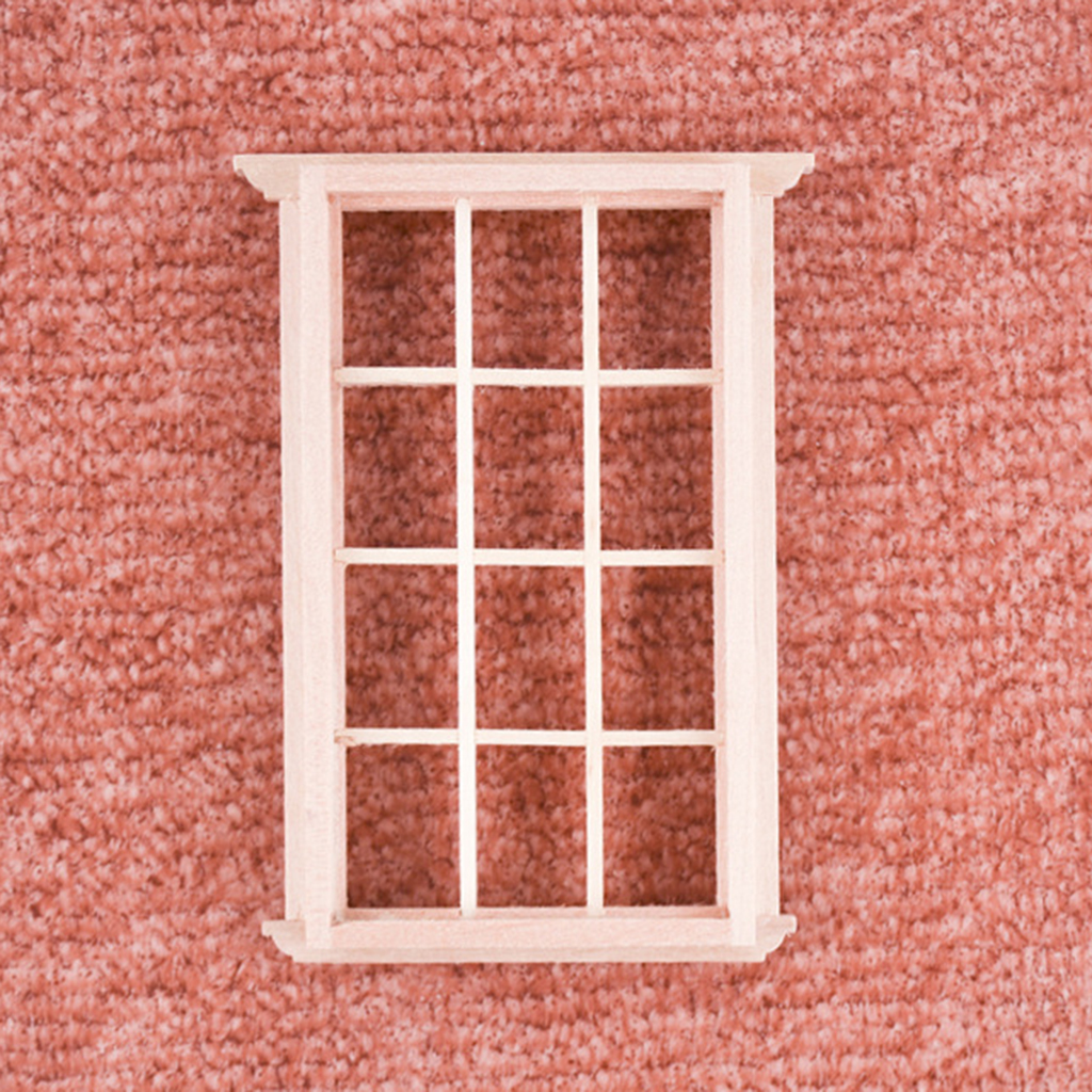 1:12 Wooden Window Frame Vintage Deco Window Dollhouse Furniture Model