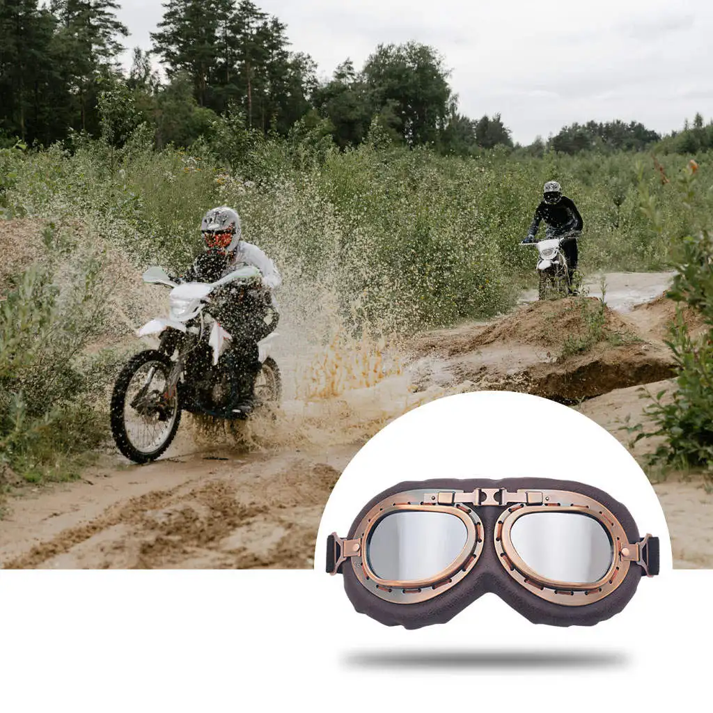 Dustproof Motorcycle Goggles Outdoor Protection Punk Adult Women Men Glasses Flying Eyewear for Motocross Cruiser Snow Sports