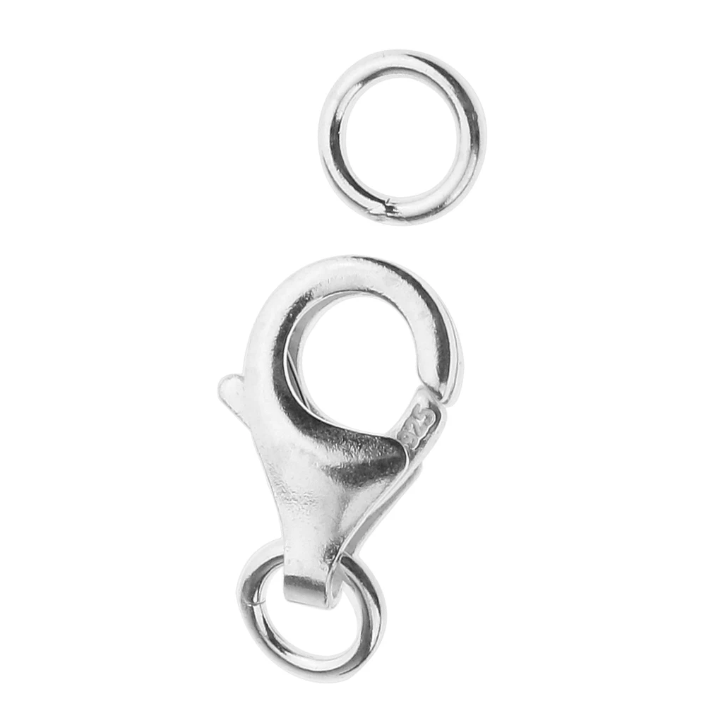 925 Sterling Silver Lobster Claw Clasps, Jewelry Fastener Hook, Jewelry Findings for Necklaces Bracelets Keyring Making