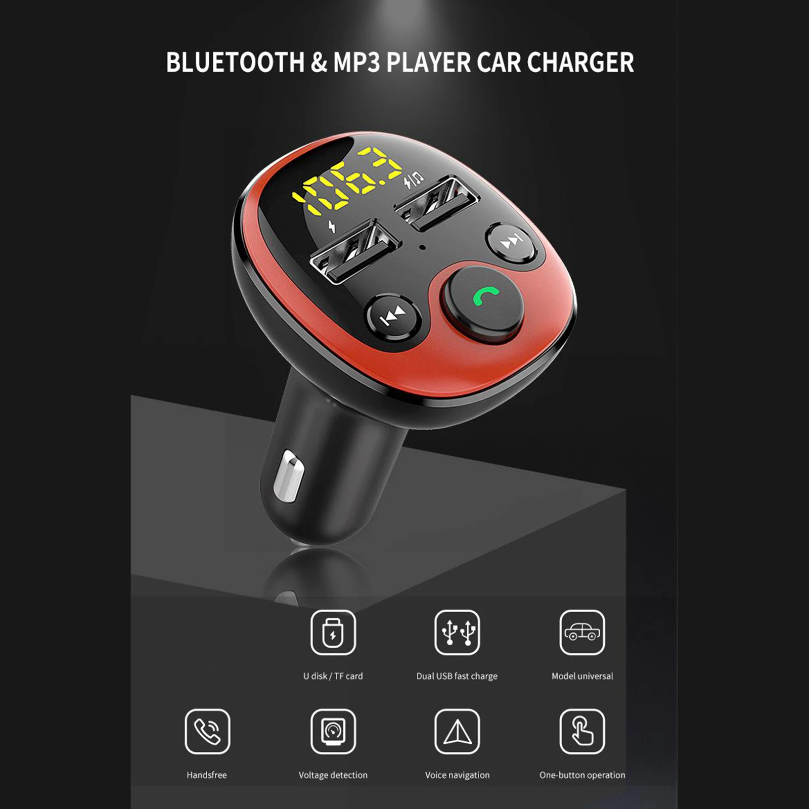 Bluetooth Car Hands-Free MP3 Player FM Transmitter Multifunction Charger