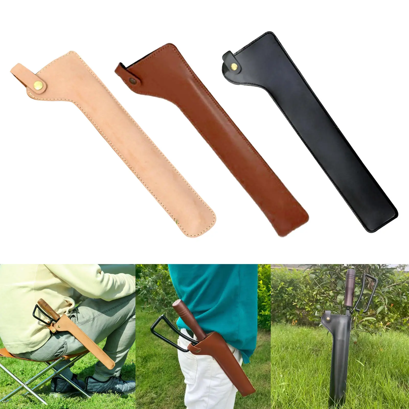 Barbecue Charcoal Clip Leather Cover Outdoor Camping BBQ Fireplace Fire Tongs Protective Case