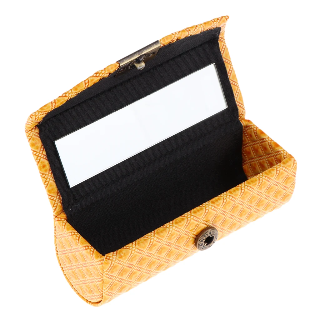 High-grade Leather Lipstick Holder Case Organizer Box W/ Mirror for Purse
