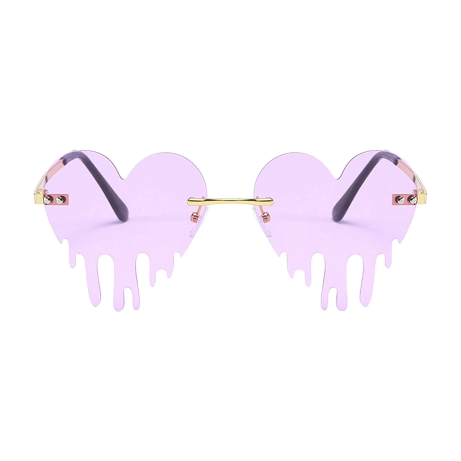 Fashion Dripping Heart Sun Glasses Personality Party Eye Glasses Frameless Fashion Dripping Heart Sun Glasses Personality Party Eye Glasses Frameless