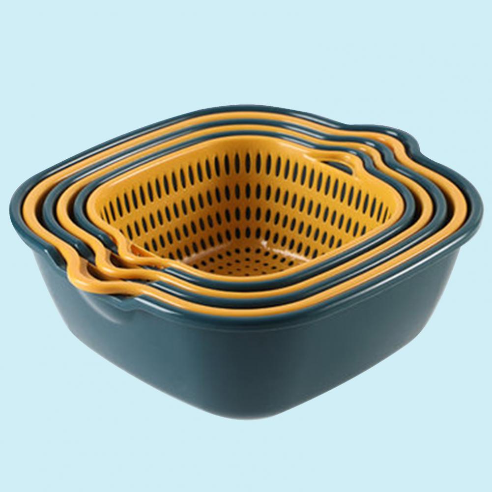 Multi Functional Draining Basket 2 Tiers Space Saving Plastic Dishwashing Basket