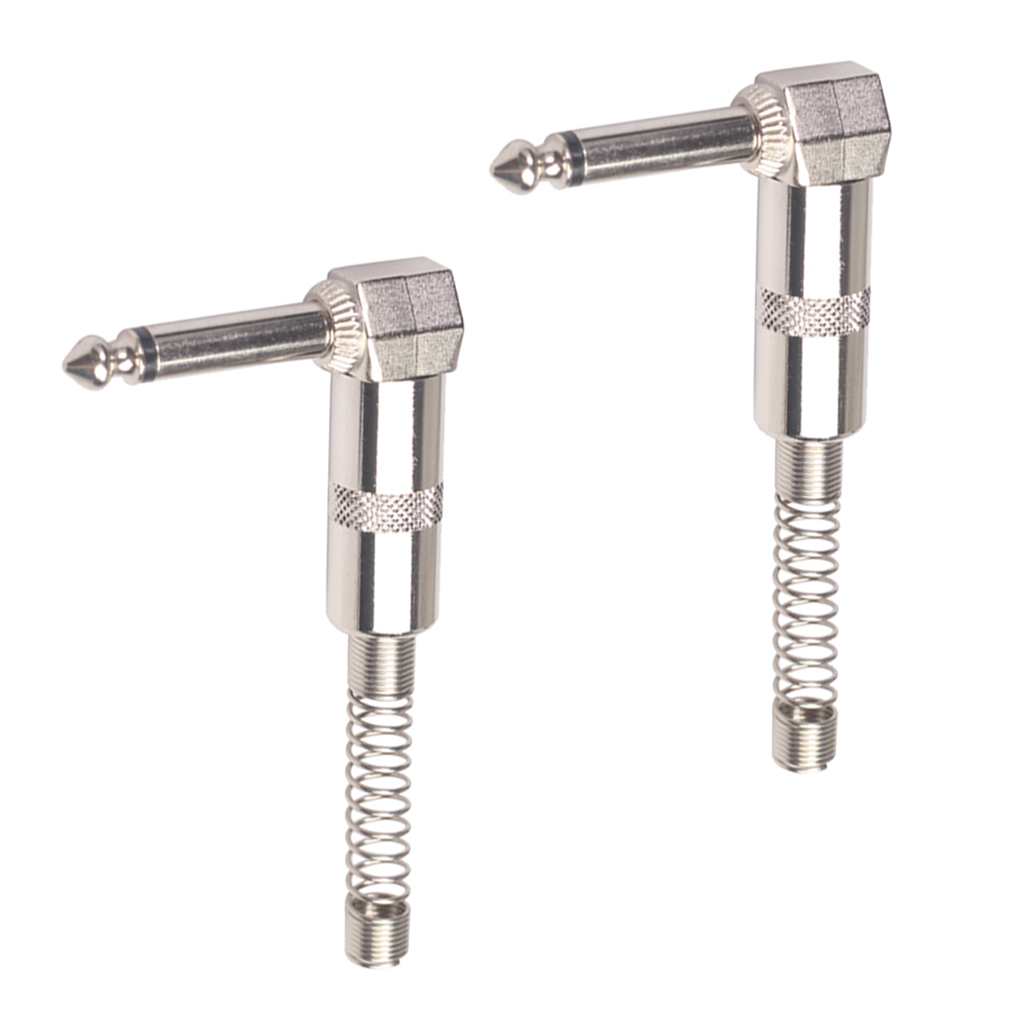 2Pcs 1/4inch TS 6.35mm Mono Plug for Speaker Microphone Guitar Bass Audio Cables, Patch Cables