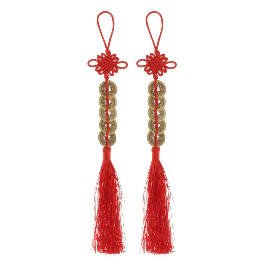 Qing  Chinese Knot Good Luck Coins Fortune Auspicious Lucky Car Decor