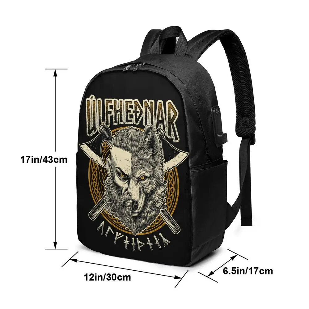 Viking Ulfhednar Raven Ragnar Skull USB Port Backpacks