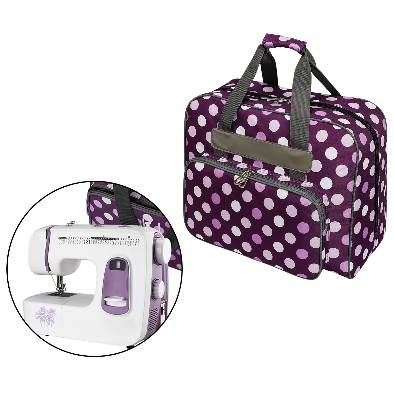 Sewing Machine Bag Large Capacity Dot Pattern Fashion Useful Storage Bags Oxford Cloth Home Use Tote Multi-functional