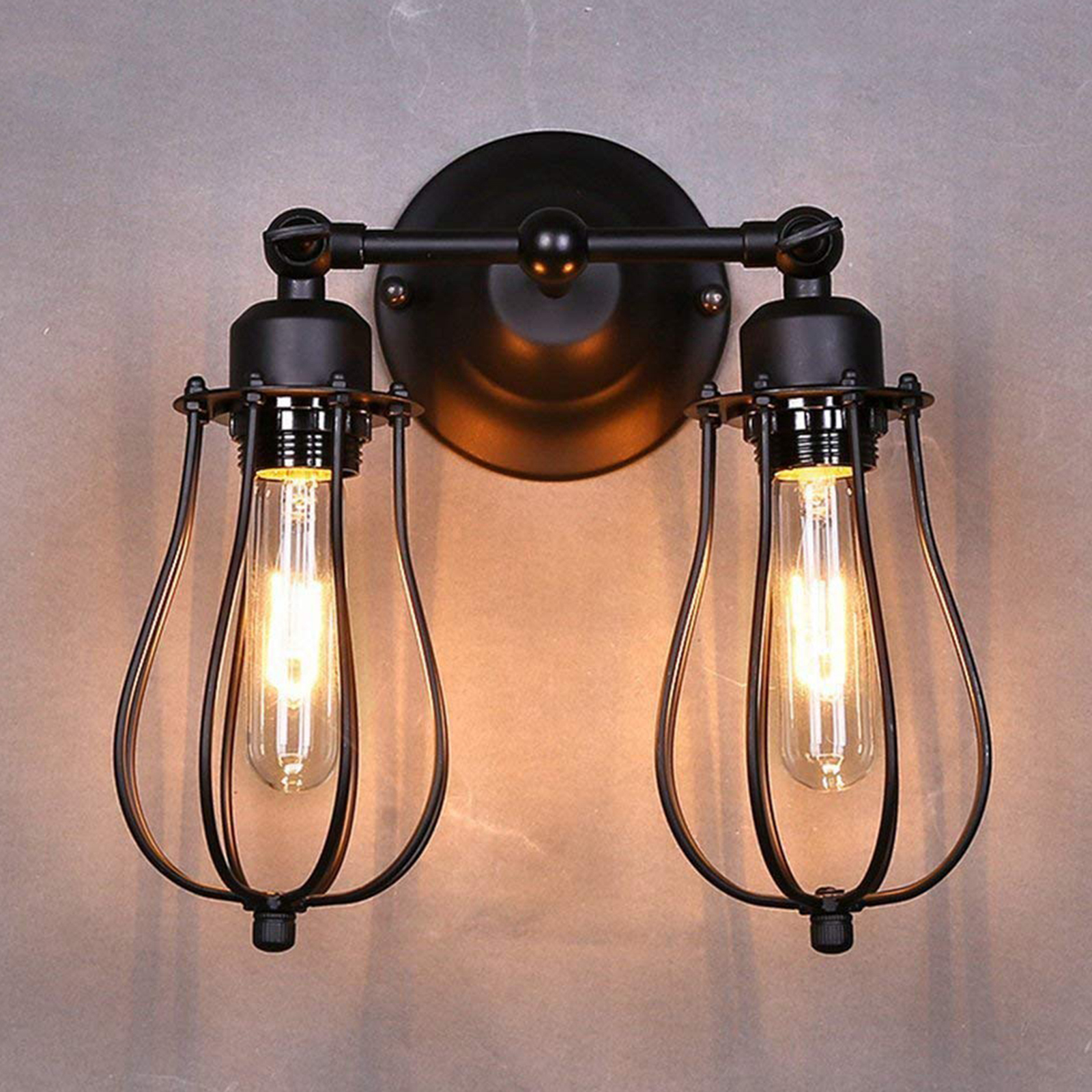 Metal Guard for Ceiling Lamp, Pendant String Light and Vintage Lamp Shades/Cover, Industrial Wire Fixture Iron Bird Cage