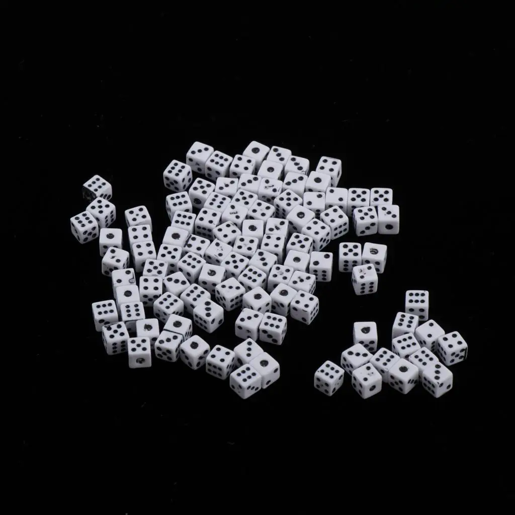 100pcs 6 Sided Dice 5mm For  Party Table Games