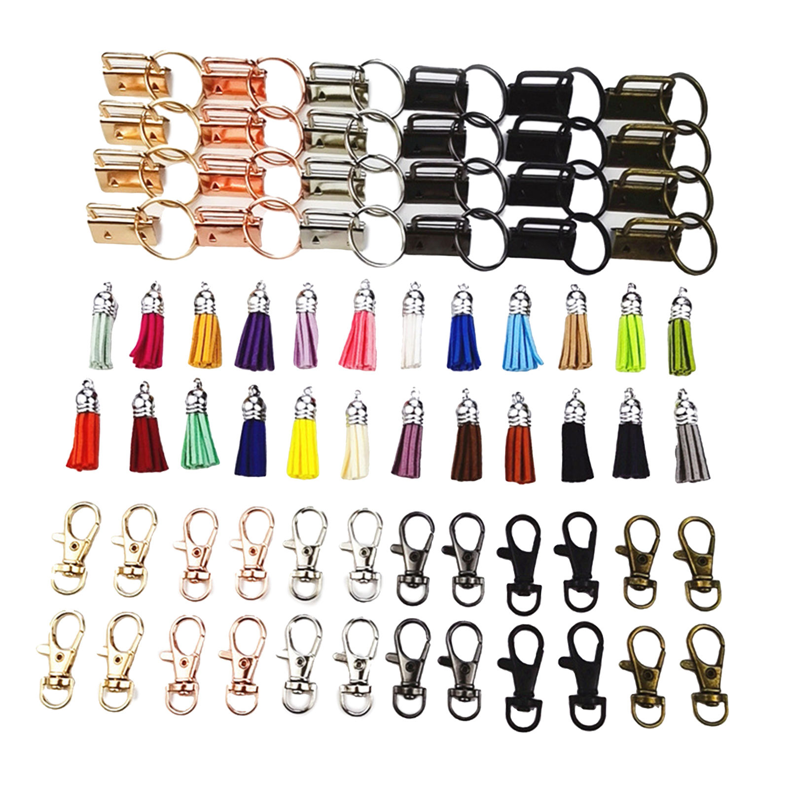 72Pcs Key Fob Hardware Set Swivel Snap Hooks 6 Colors 1 inch for Key Lanyard Wristlet