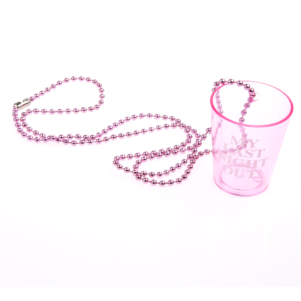 New Hot Sakl Bachelor Hen Night Party Girls Night Out Shot Plastic Cup On Bead Necklace Chain Party Supplies Decoration Gift