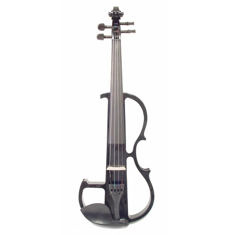 madeira maciça elétrica silenciosa violino preto solidwood