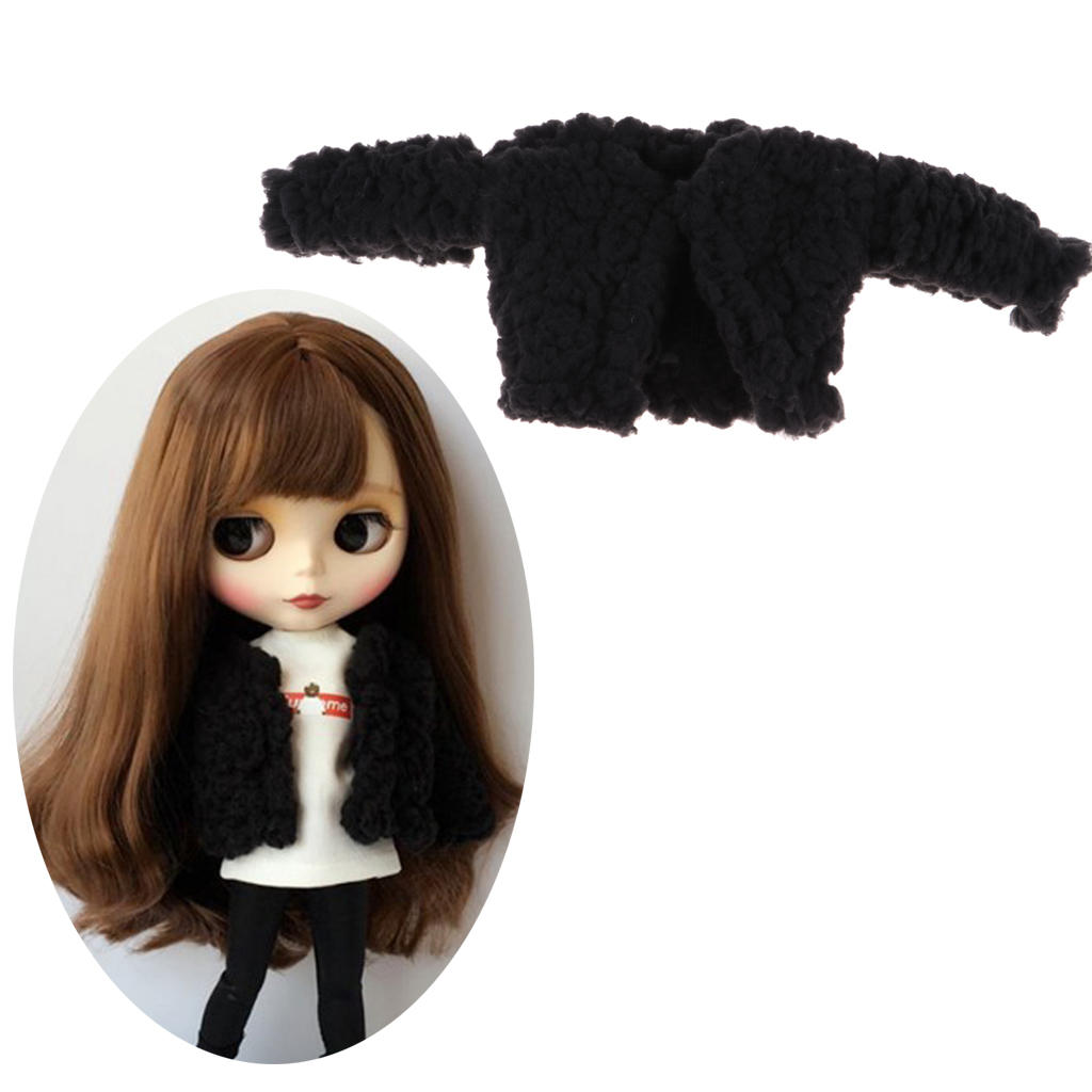 Stylish Plush Coat Jacket Top Clothes For Blythe Licca Pullip Causal Outfit