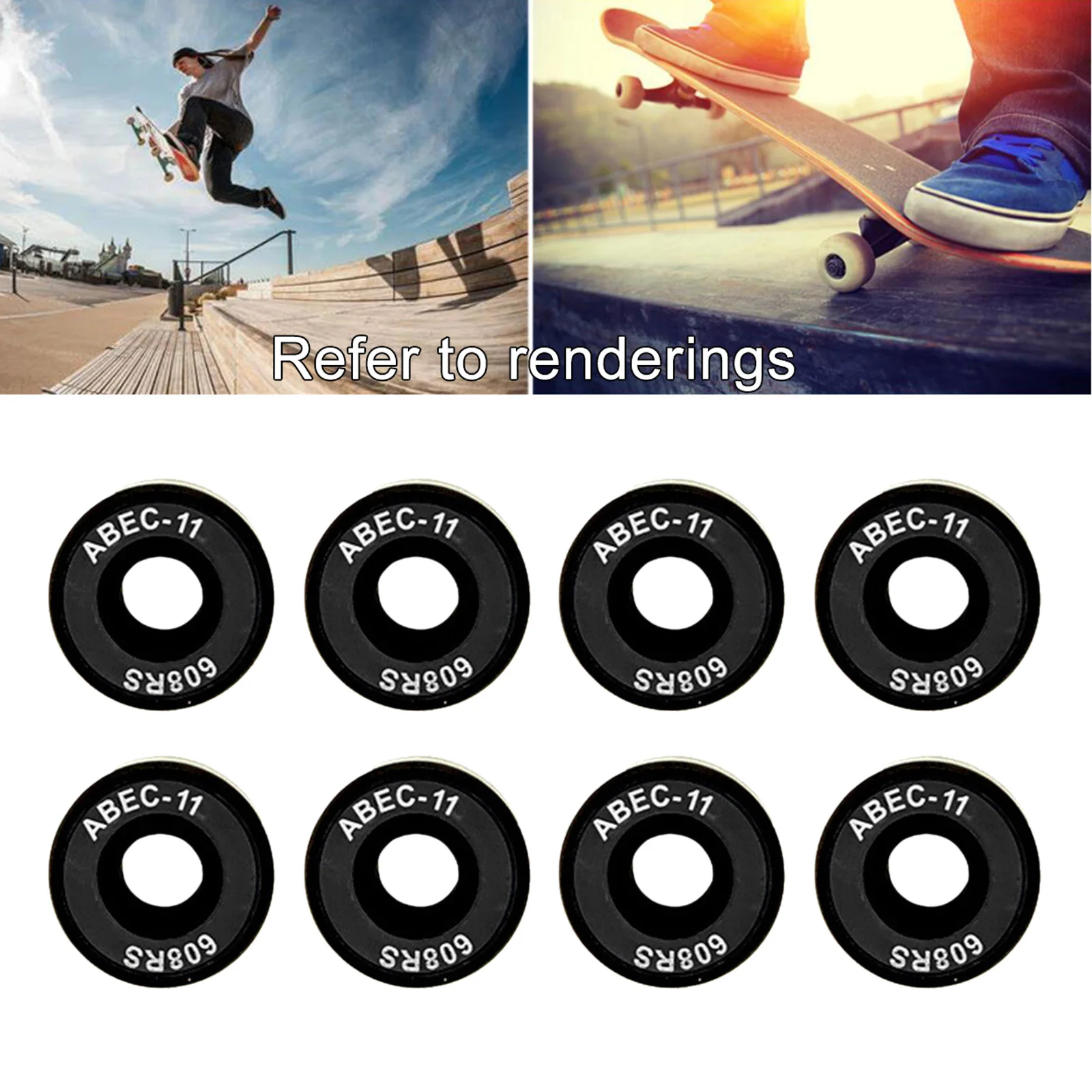 8Pieces Professional ABEC-11 Skate Scooter Skateboard Wheels Spare Bearings Ball for Skate Board Longboard Decks