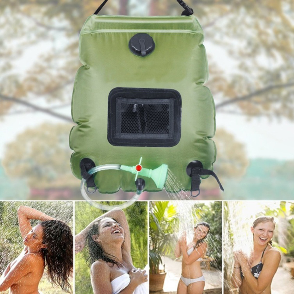 Camping 5Gallons Bathing Water Pack Summer Outdoor Water Carrier Pipe On-Off