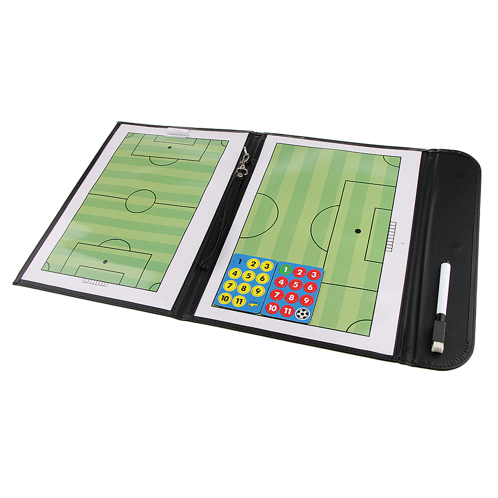 Portable A4 Leather Football Magnet Tactics Coaches Boards with Erasable Pen