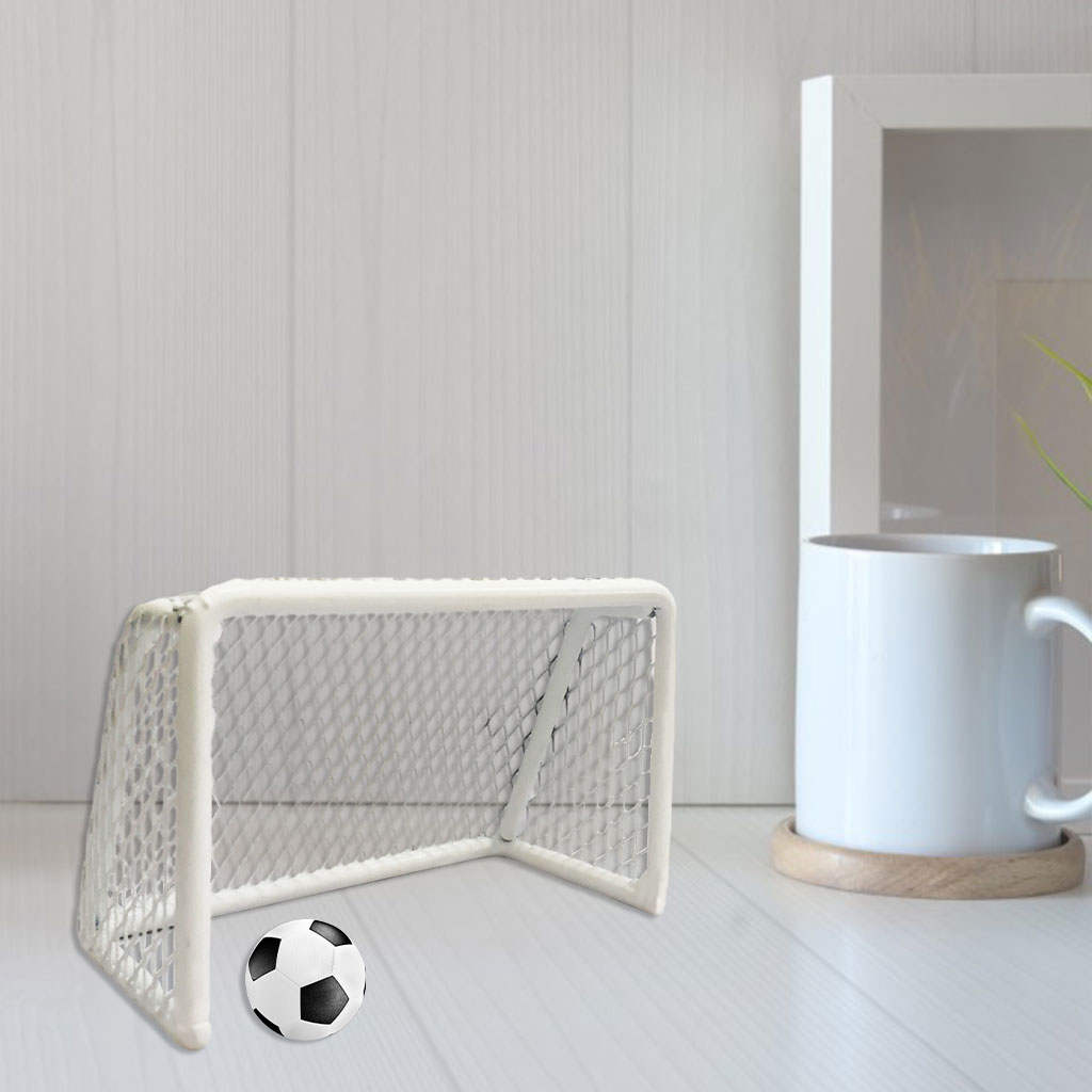 Funny Mini Soccer Ball Goal Kids Game Toy Foosball Gate Birthday Cake Decoration DIY Play Model