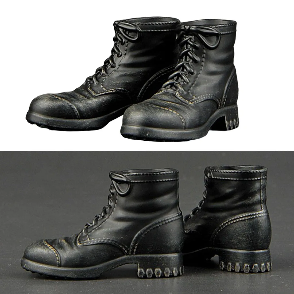 1:6 Scale WWII Soldier Handmade Combat Boots Fit 12`` Action Figure Body