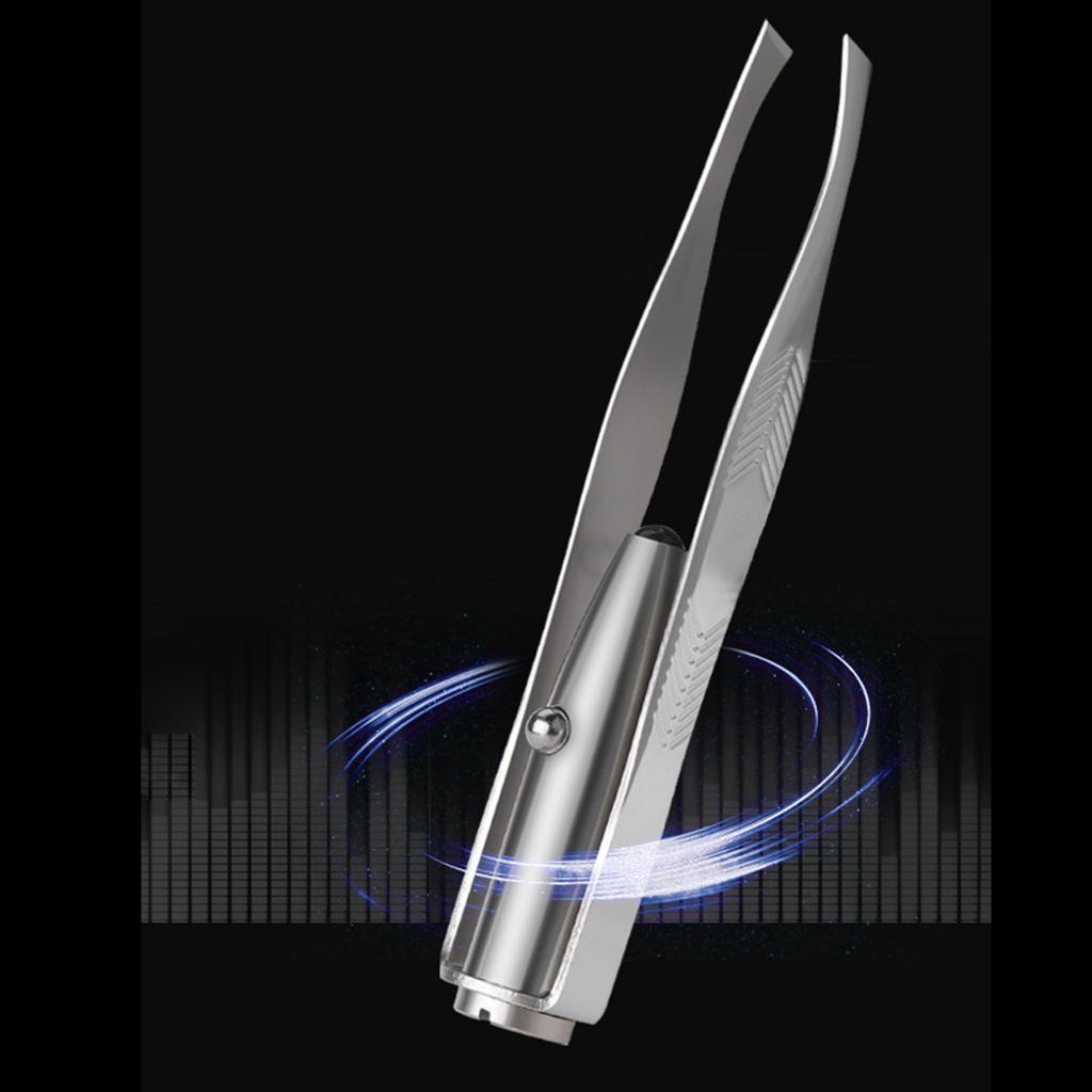 LED Tweezers Stainless Steel Eyebrow Tweezers Eyelash Eyebrow Remover Tool
