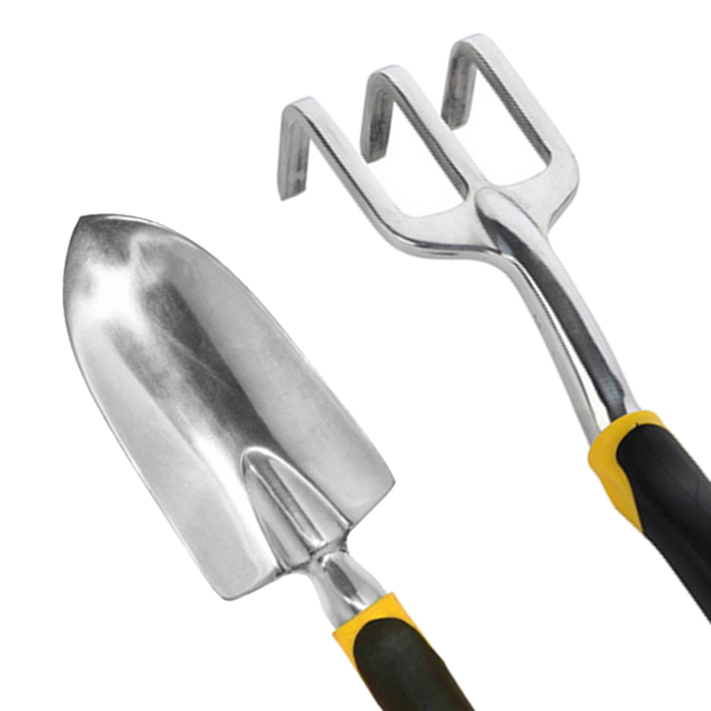 2x Mini Ergonomic Handles Garden Tool Set, Portable Hand Shovel & Rake Gift Kids