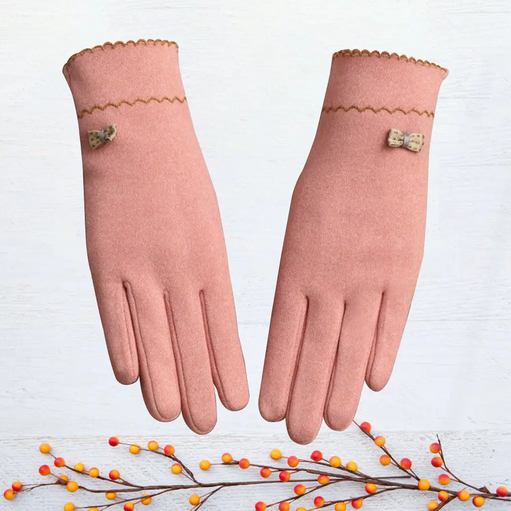 Women Winter Gloves with Sensitive Touch Screen Bowknot for Women Girls