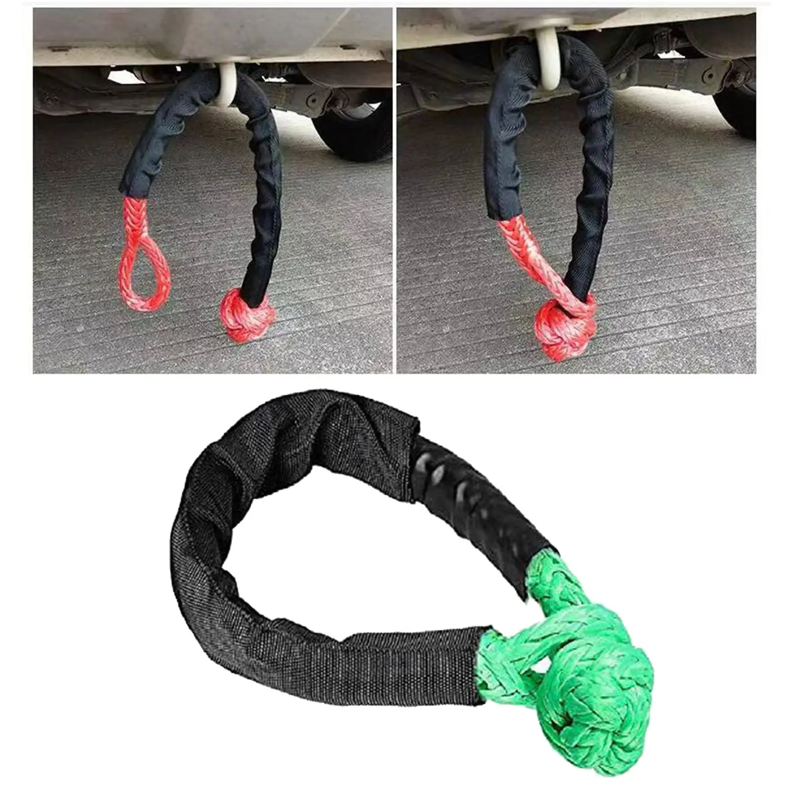 Soft Shackle Rope with Protective Sleeve for Vehicle Recovery Soft Shackle Synthetic Rope