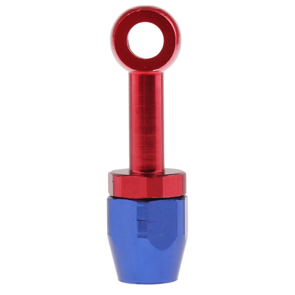 Universal Motorcycle Oil Fuel Gas Line Hose End Fitting Adaptor Blue/Red