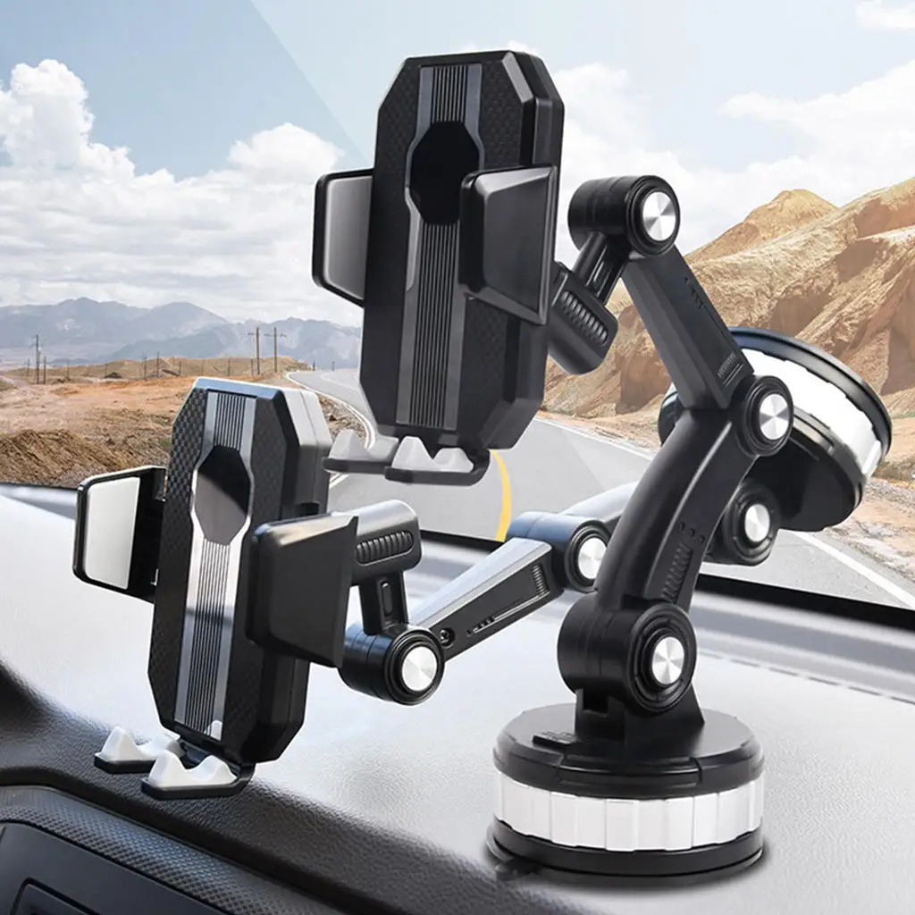 Upgraded Mobile Phone Holder for Car Windshield Dashboard Universal Adjustable Suction Cup Cradle Car Phone Mount Desk Stand