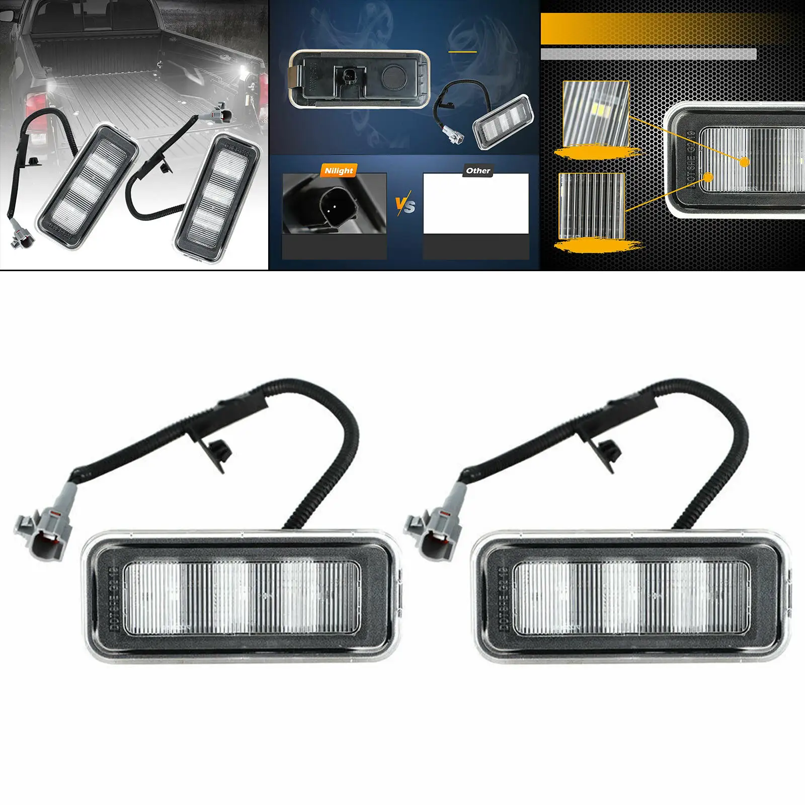 2 Pieces Truck Bed Lighting Kit PT857-35200 Accessories Spare Parts Tailgate Lamp Kit Replaces Compatible for Toyota 2020-2022