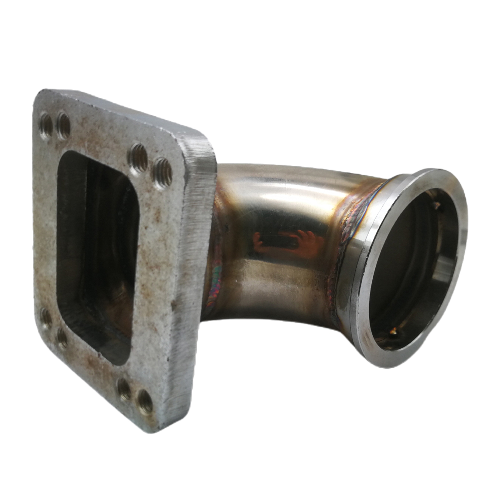 304 Stainless Steel, V-Band 90 Degree Elbow Adapter Flange Kit, for T3 T4 Turbocharger, Chargers Parts, Car Accessories